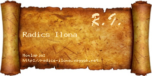 Radics Ilona névjegykártya